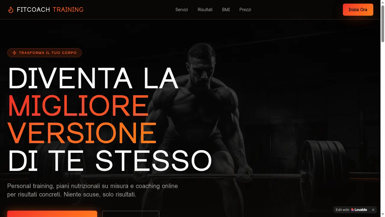 Sito web FitStudio per personal trainer e palestra
